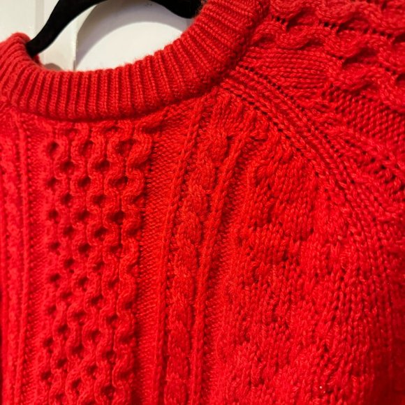 J. Crew Red Wool Blend Crew Neck Sweater - Size Large - Picture 9 of 12